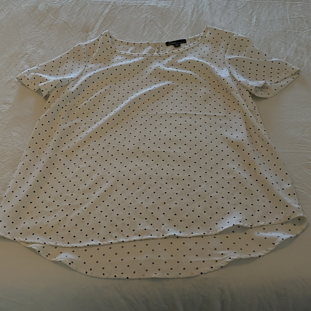 Women's Short Sleeve Polka Dot Top